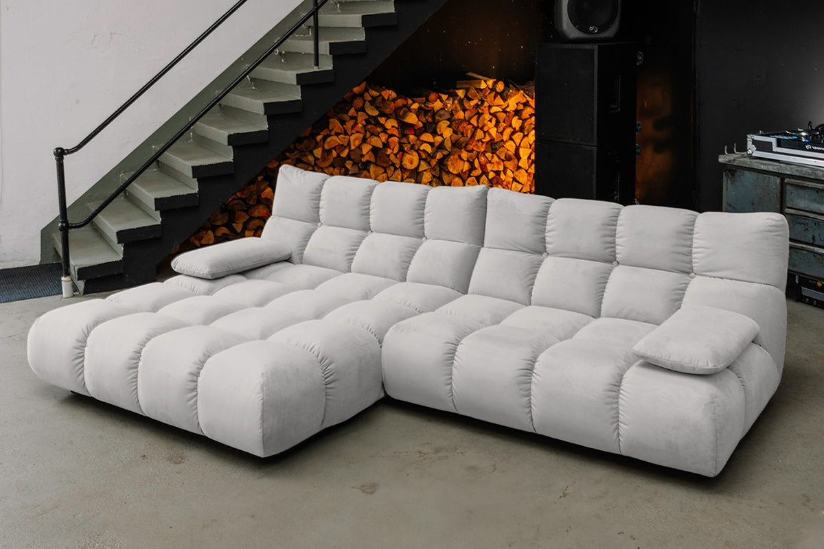 KAWOLA Sofa VIVIEN Ecksofa Velvet silber