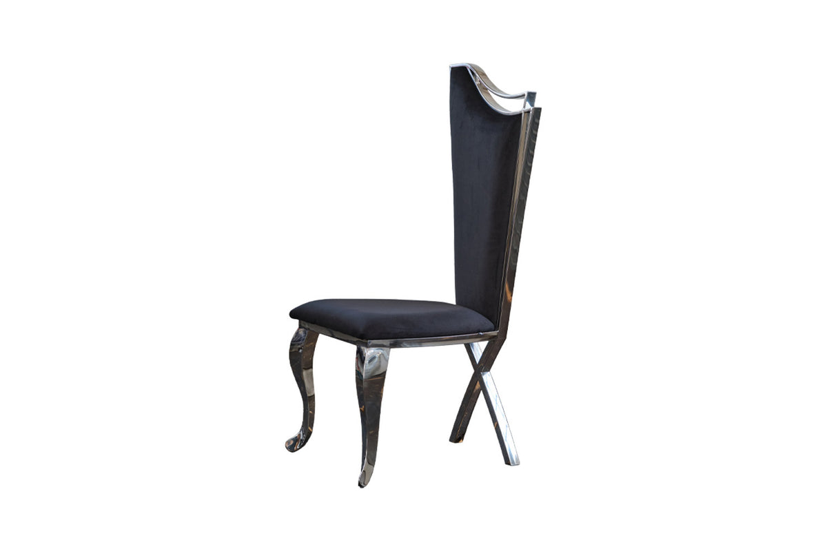 KAWOLA Stuhl AMALIA Esszimmerstuhl Barock Velvet schwarz