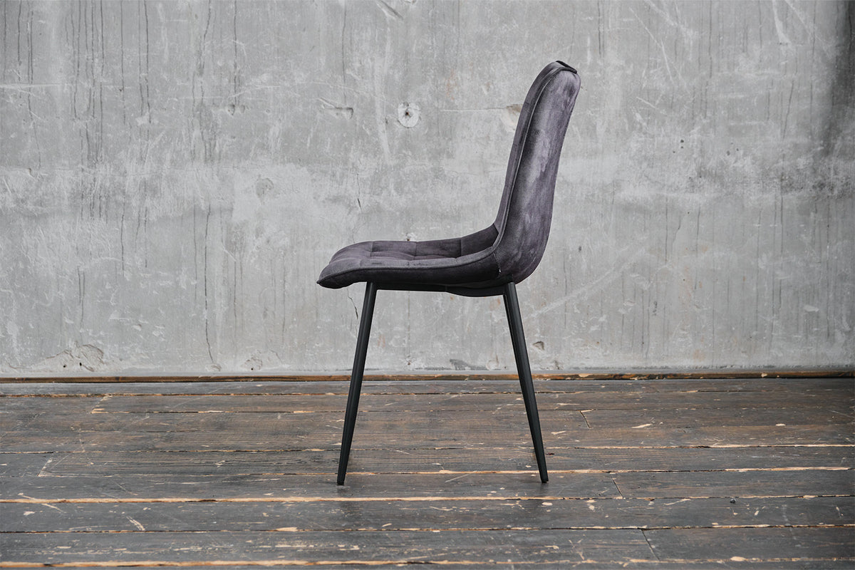 KAWOLA Stuhl CLARA Esszimmerstuhl Velvet anthrazit