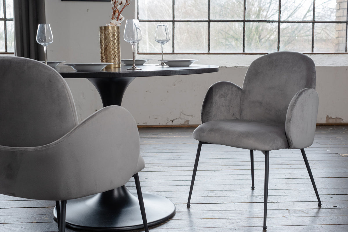 KAWOLA Stuhl DEON Esszimmerstuhl Velvet grau