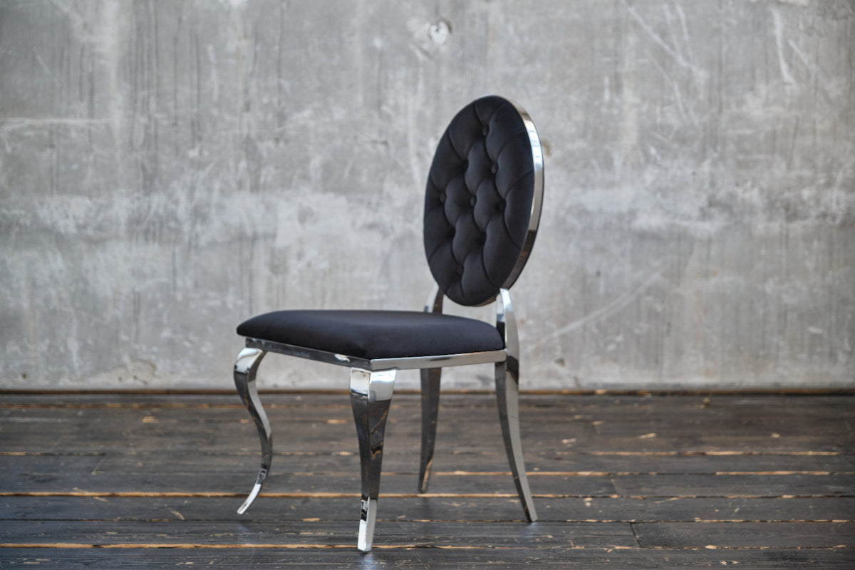 KAWOLA Stuhl LINDA Esszimmerstuhl Barock Velvet schwarz