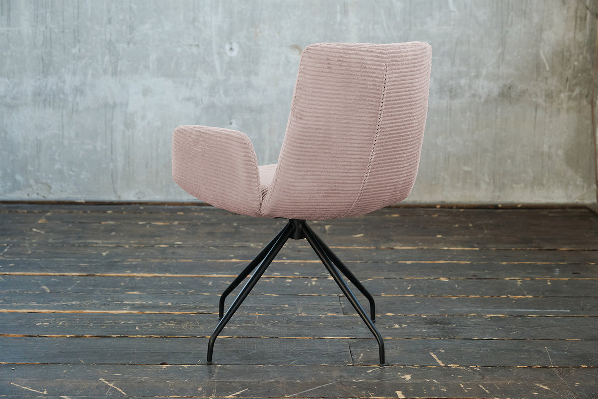 KAWOLA Stuhl NEW CHARME Drehstuhl Esszimmersessel Cord rosa