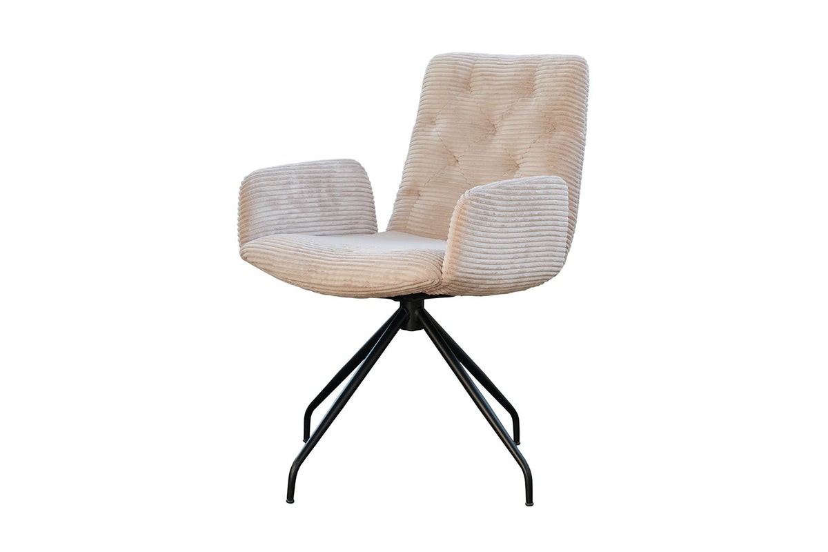 KAWOLA Stuhl NEW CHARME Drehstuhl Esszimmersessel Cord taupe