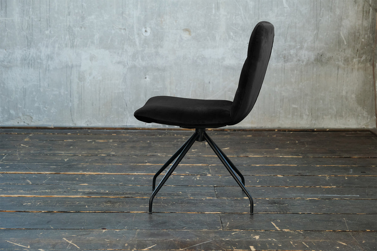 KAWOLA Stuhl NEW CHARME Drehstuhl Esszimmerstuhl Velvet schwarz