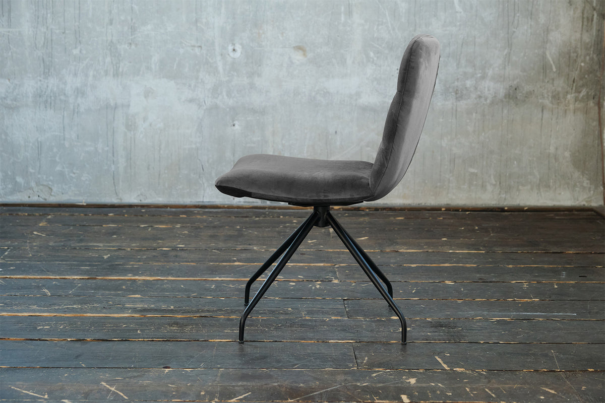 KAWOLA Stuhl NEW CHARME Drehstuhl Esszimmerstuhl Velvet stone