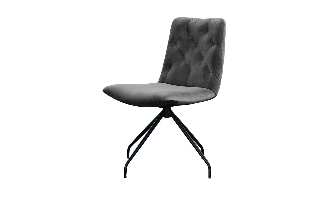 KAWOLA Stuhl NEW CHARME Drehstuhl Esszimmerstuhl Velvet stone