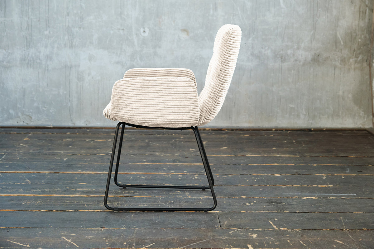 KAWOLA Stuhl NEW CHARME Esszimmersessel Cord cremeweiß