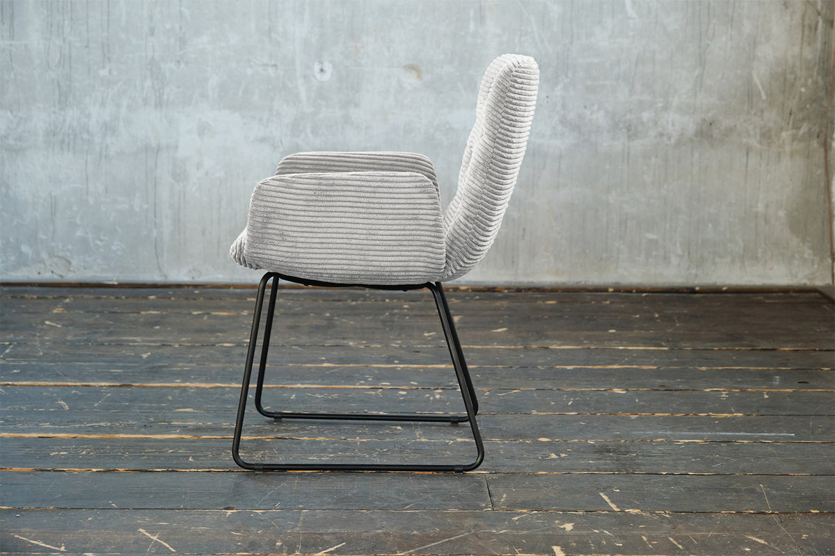 KAWOLA Stuhl NEW CHARME Esszimmersessel Cord hellgrau