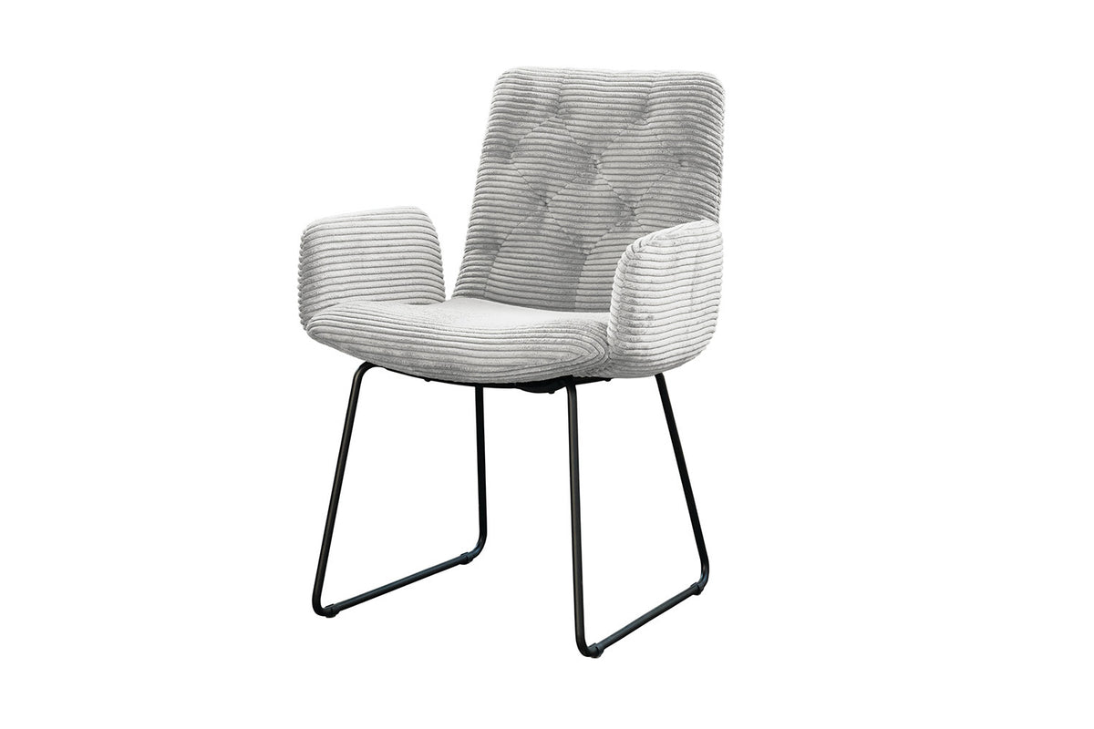 KAWOLA Stuhl NEW CHARME Esszimmersessel Cord hellgrau