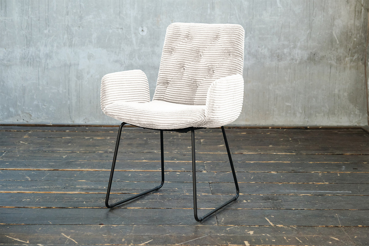 KAWOLA Stuhl NEW CHARME Esszimmersessel Cord weiß