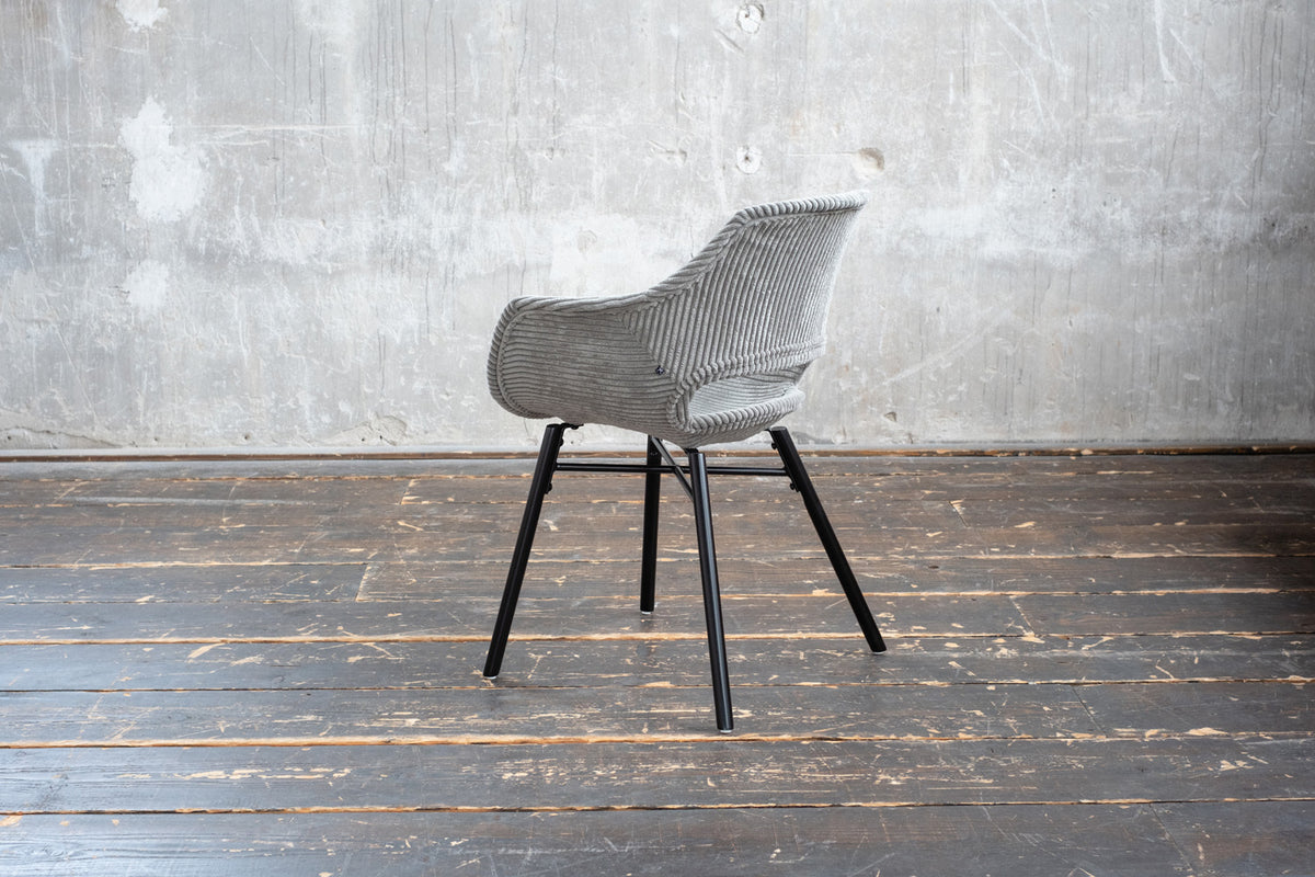 KAWOLA Stuhl ZAJA Esszimmerstuhl Cord grau