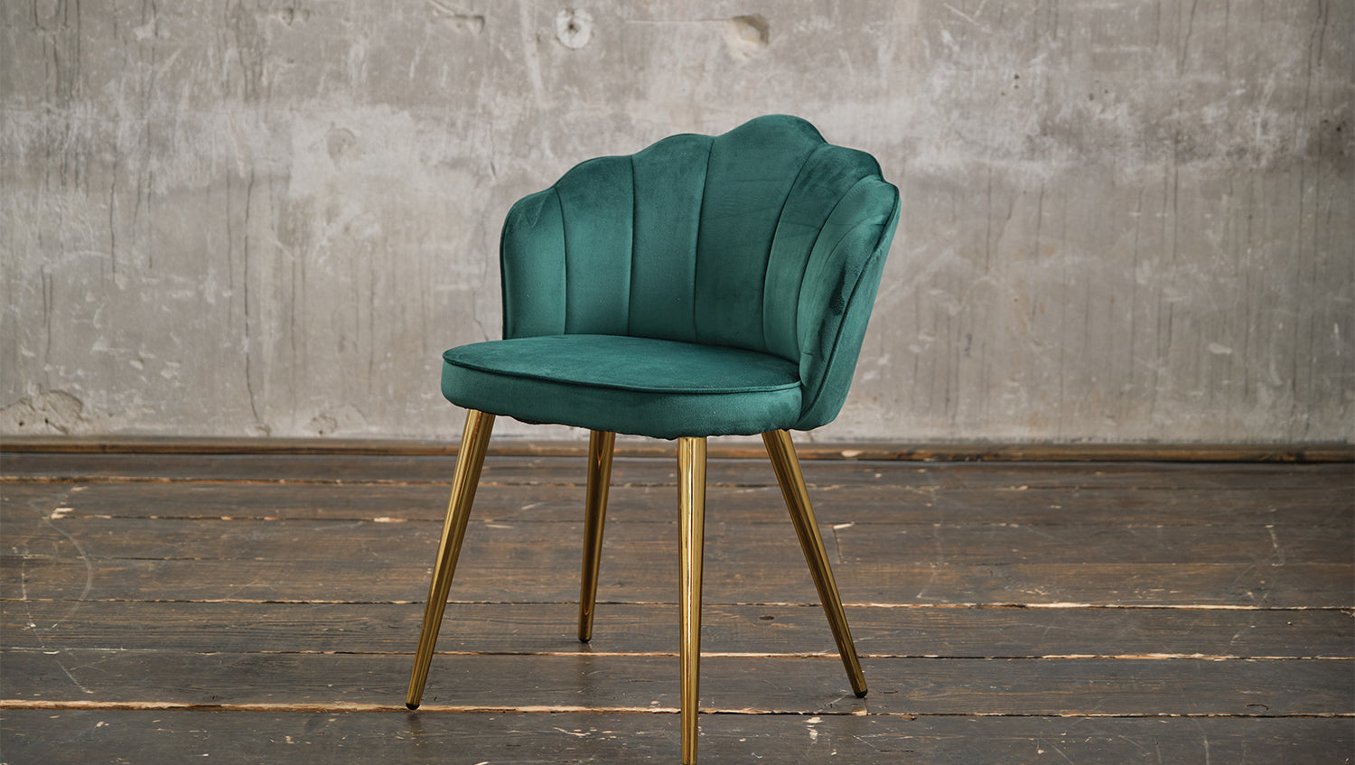 Producto de 2a oportunidad: silla KAWOLA SALLY, silla de comedor, terciopelo verde, patas doradas