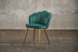 Producto de 2a oportunidad: silla KAWOLA SALLY, silla de comedor, terciopelo verde, patas doradas