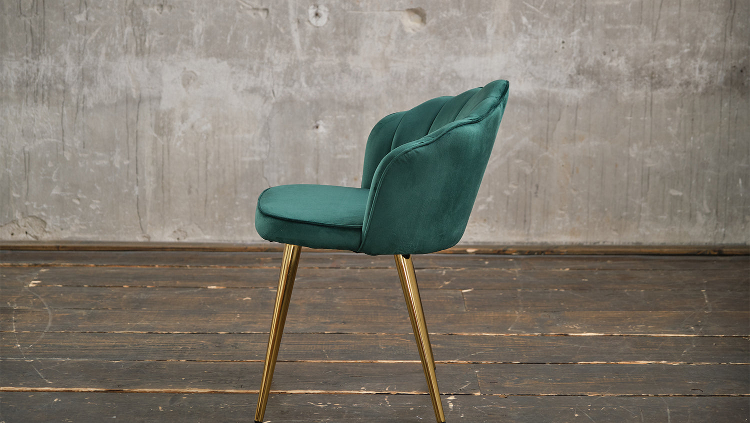 Producto de 2a oportunidad: silla KAWOLA SALLY, silla de comedor, terciopelo verde, patas doradas