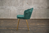 Producto de 2a oportunidad: silla KAWOLA SALLY, silla de comedor, terciopelo verde, patas doradas