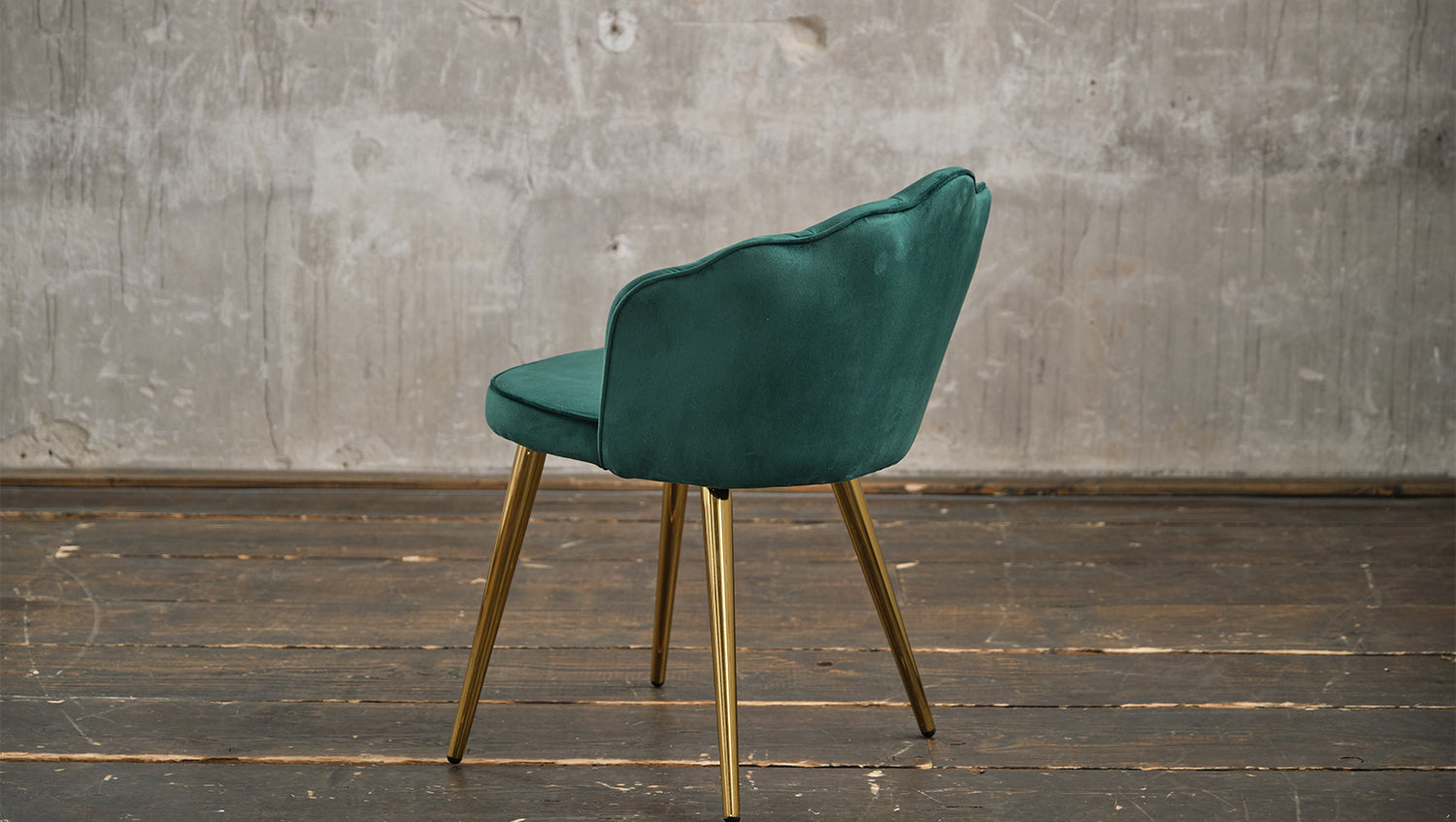 Producto de 2a oportunidad: silla KAWOLA SALLY, silla de comedor, terciopelo verde, patas doradas