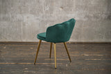 Producto de 2a oportunidad: silla KAWOLA SALLY, silla de comedor, terciopelo verde, patas doradas