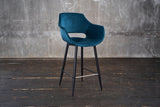B-Ware KAWOLA Barhocker ZAJA Barstuhl Sitzhöhe 76 cm Velvet petrol