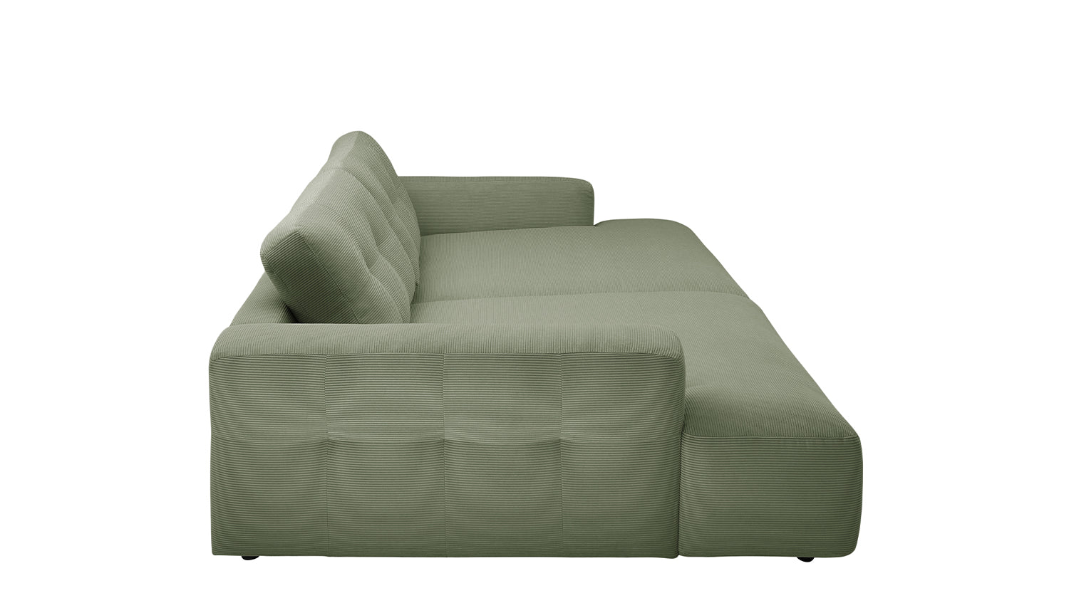 B-Ware KAWOLA Big Sofa MIKA Feincord olivgrün
