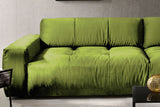 B-Ware KAWOLA Big Sofa PALACE 3-Sitzer mit Sitztiefenverstellung Velvet green