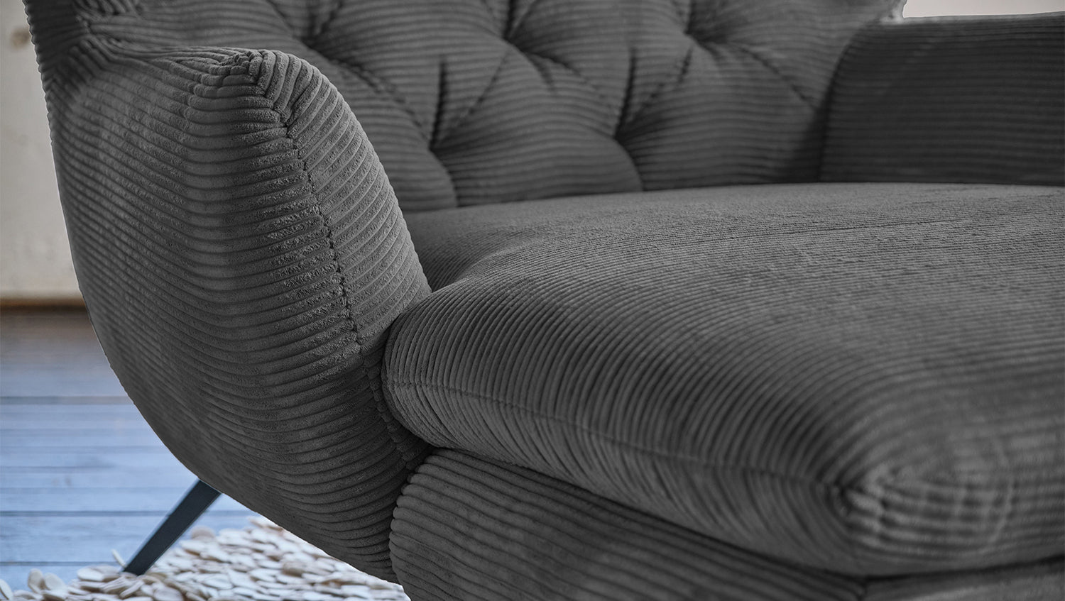 B-Ware KAWOLA CHARME Longseat Cord grau