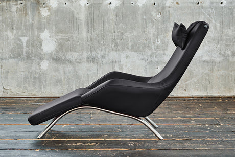 B-Ware KAWOLA Relaxliege CAVAL Leder schwarz