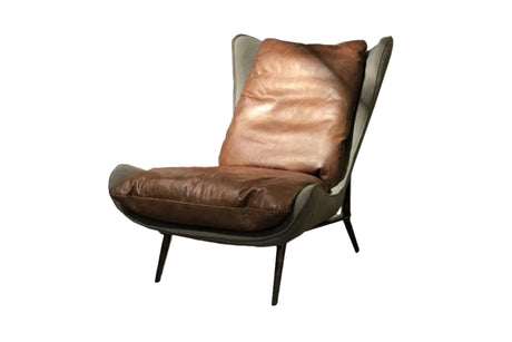 B-Ware KAWOLA Sessel ERIO Cocktailsessel Vintage-Leder braun