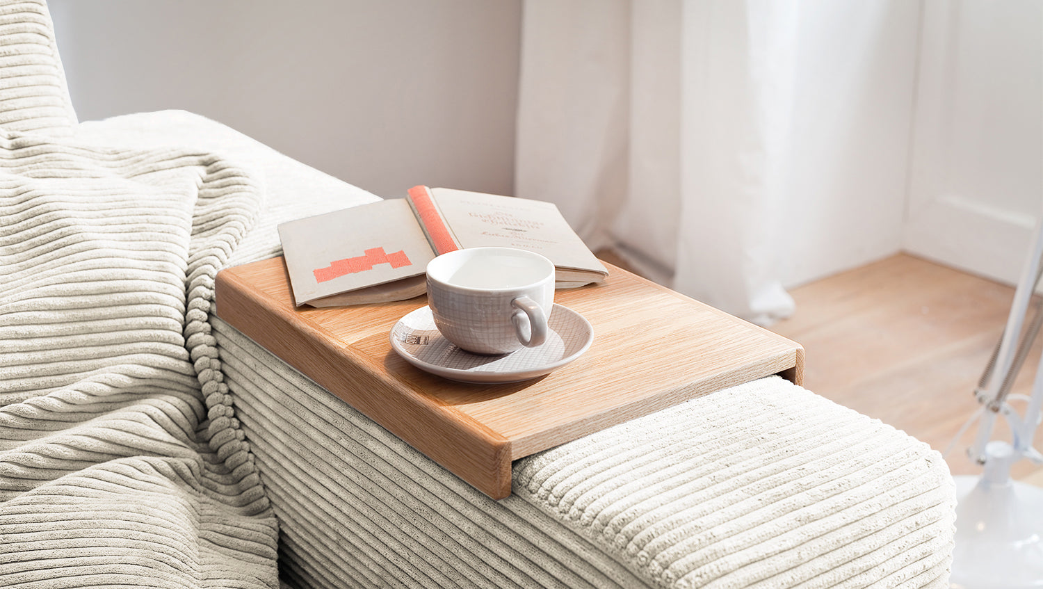B-Ware KAWOLA Sofa MADELINE 2-Sitzer Cord cremeweiß