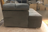 B-Ware KAWOLA Sofa NEVADA Ecksofa Velvet grau Recamiere links mit motorischem Sitzvorzug