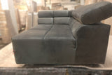 B-Ware KAWOLA Sofa NEVADA Ecksofa Velvet grau Recamiere links mit motorischem Sitzvorzug
