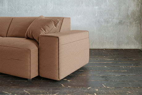 B-Ware KAWOLA Sofa RANI Ecksofa Cord rost Recamiere links