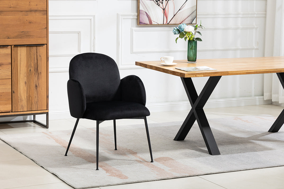 B-Ware KAWOLA Stuhl DEON Esszimmerstuhl Velvet schwarz