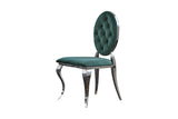B-Ware KAWOLA Stuhl LINDA Esszimmerstuhl Barock Velvet grün