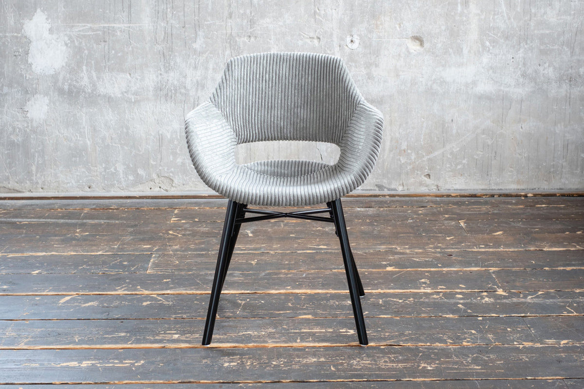 B-Ware KAWOLA Stuhl ZAJA Esszimmerstuhl Cord grau