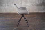 B-Ware KAWOLA Stuhl ZAJA Esszimmerstuhl Velvet drehbar grey