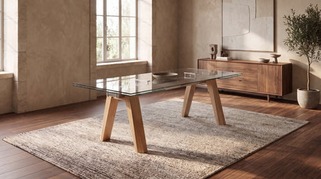 KAWOLA Ausziehtisch MOUNTY Esstisch Glas 200-300 cm x 100 cm