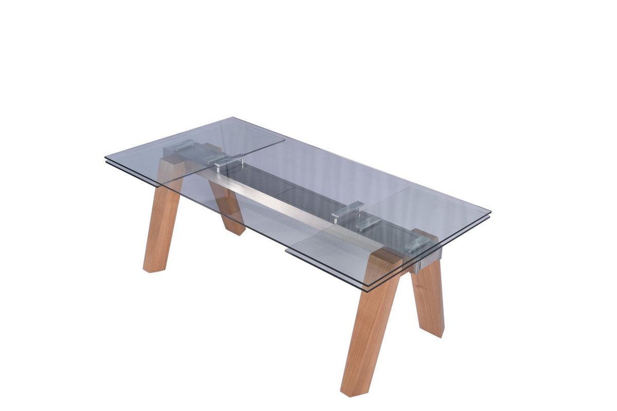 KAWOLA Ausziehtisch MOUNTY Esstisch Glas 200-300 cm x 100 cm