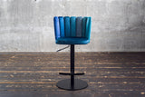KAWOLA Barhocker JADA Drehstuhl höhenverstellbar Velvet blau