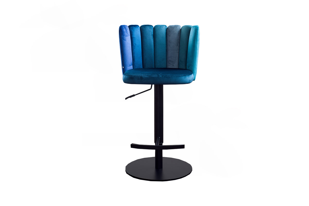 KAWOLA Barhocker JADA Drehstuhl höhenverstellbar Velvet blau