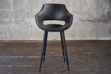 KAWOLA Barhocker ZAJA Barstuhl Sitzhöhe 76 cm Kunstleder schwarz