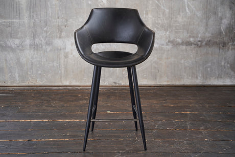 KAWOLA Barhocker ZAJA Barstuhl Sitzhöhe 76 cm Kunstleder schwarz