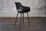 KAWOLA Barhocker ZAJA Barstuhl Sitzhöhe 76 cm Kunstleder schwarz