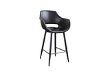 KAWOLA Barhocker ZAJA Barstuhl Sitzhöhe 76 cm Kunstleder schwarz