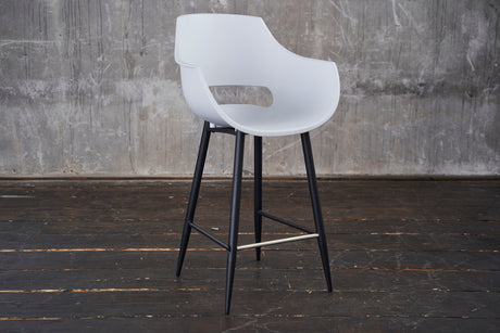 KAWOLA Barhocker ZAJA Barstuhl Sitzhöhe 76 cm Kunststoff weiß