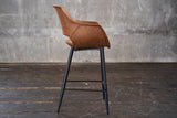 KAWOLA Barhocker ZAJA Barstuhl Sitzhöhe 76 cm Microfaser cognac