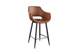 KAWOLA Barhocker ZAJA Barstuhl Sitzhöhe 76 cm Microfaser cognac