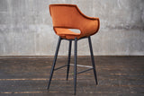 KAWOLA Barhocker ZAJA Barstuhl Sitzhöhe 76 cm Velvet cognac