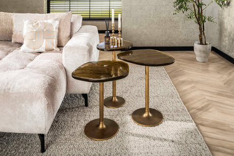 KAWOLA Beistelltisch DARI XL Glas gold