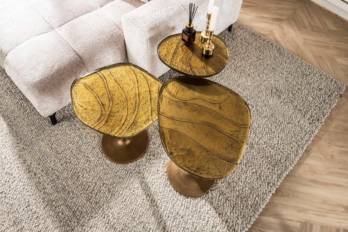 KAWOLA Beistelltisch DARI XL Glas gold