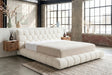 KAWOLA Bett ATTICO Polsterbett Stoff cremeweiß, 200 x 140 cm, Mit Lattenrost